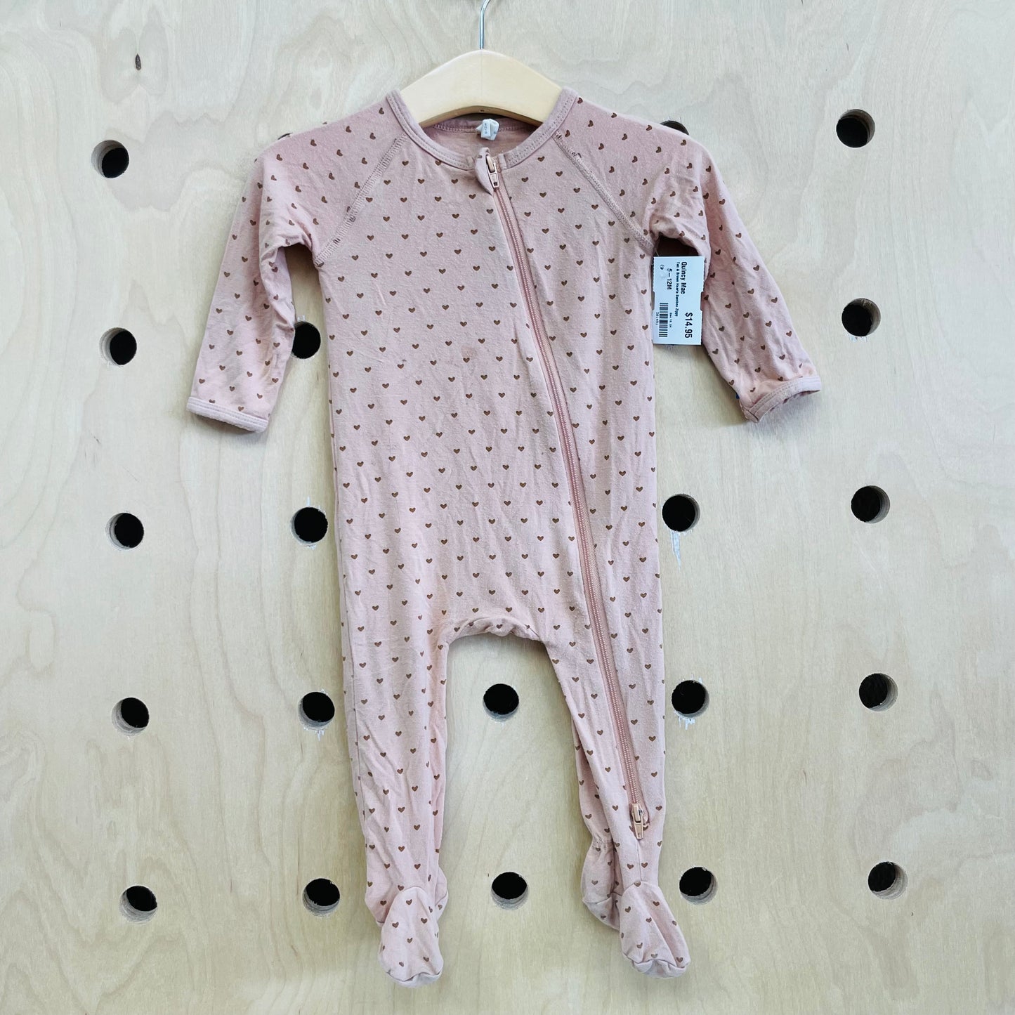 Tan & Brown Hearts Bamboo Zippy