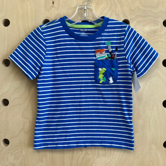 Blue Striped Painters Tee