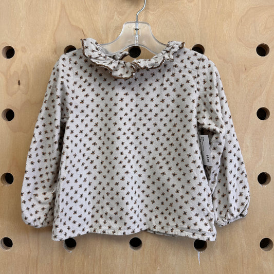 Beige & Brown Floral Top
