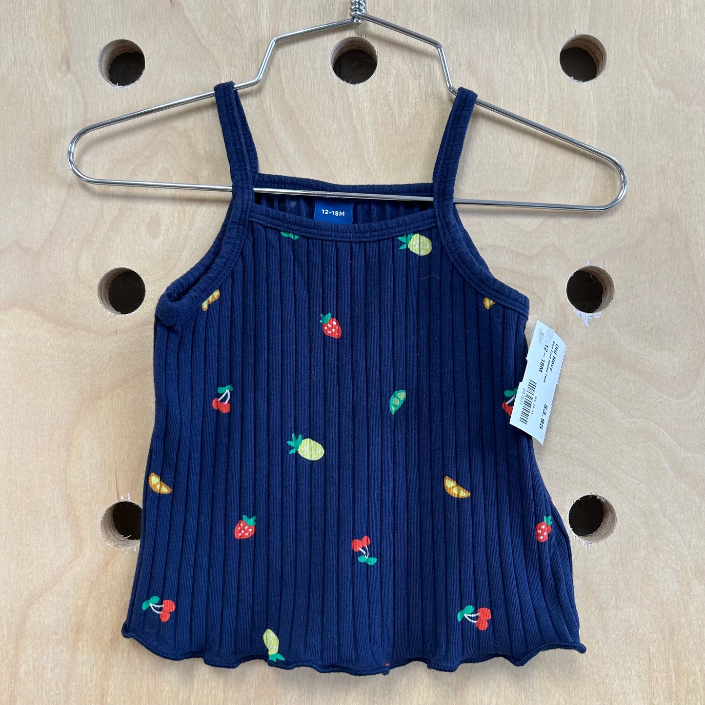 Blue Fruit Ribbed Tank
