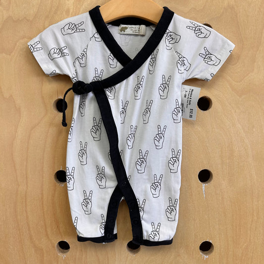 B+W Peace Sign Wrap  Romper