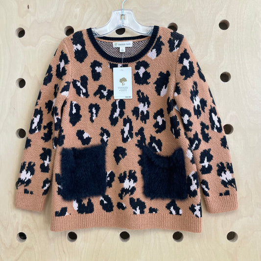 Leopard Print Fuzzy Pocket Sweater NEW!