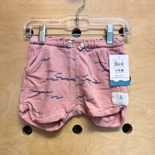 Pink/Blue Waves Drawstring Shorts