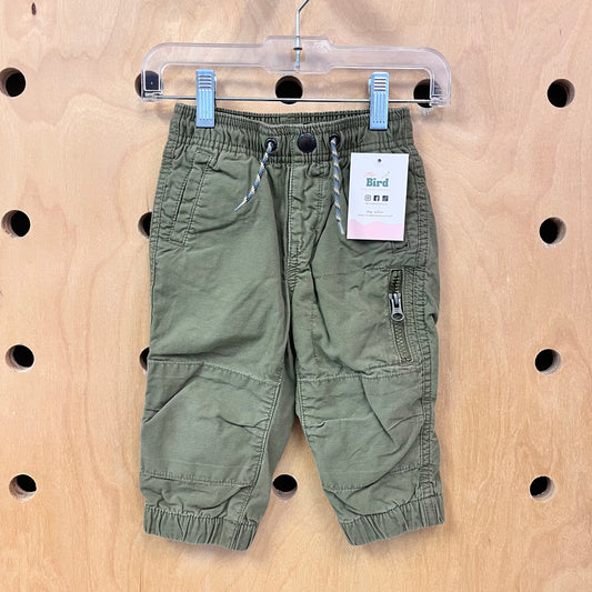 Lined Green Drawstring Joggers