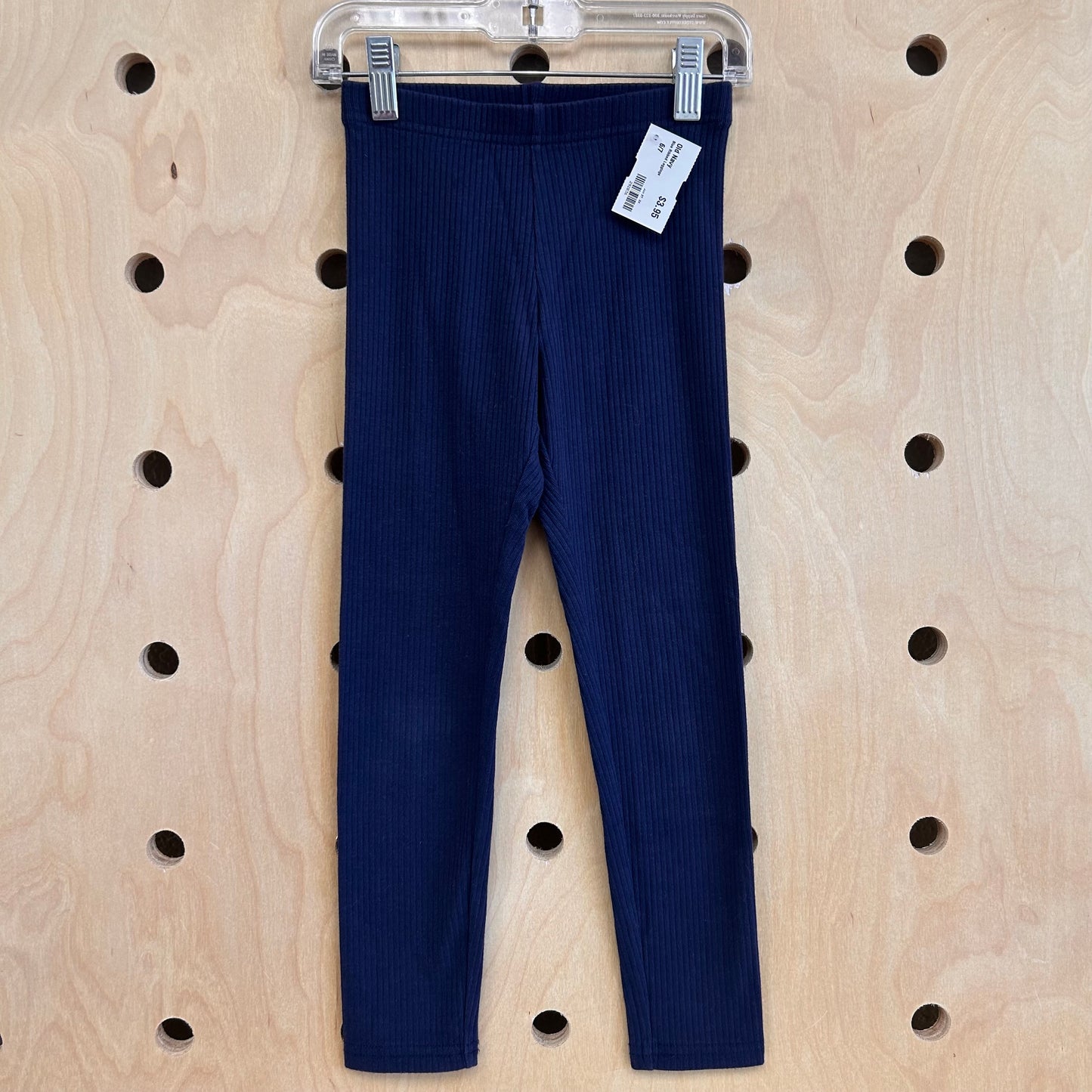 Blue Ribbed Leggings