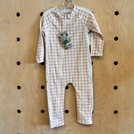 Peach Gingham Swimsuit NEW!!