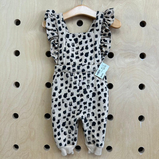 Beige & Black Spotted Romper