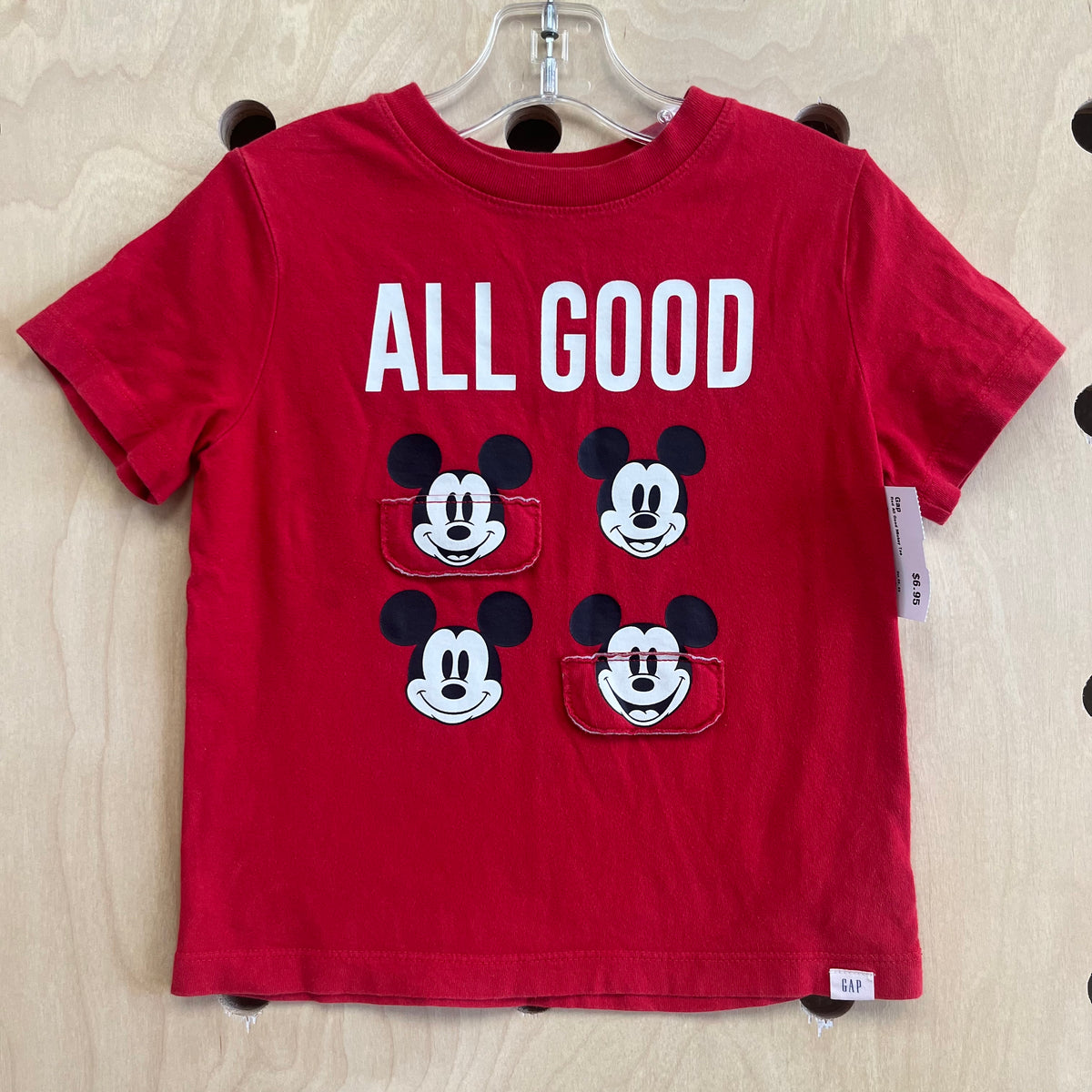 Red All Good Mickey Tee