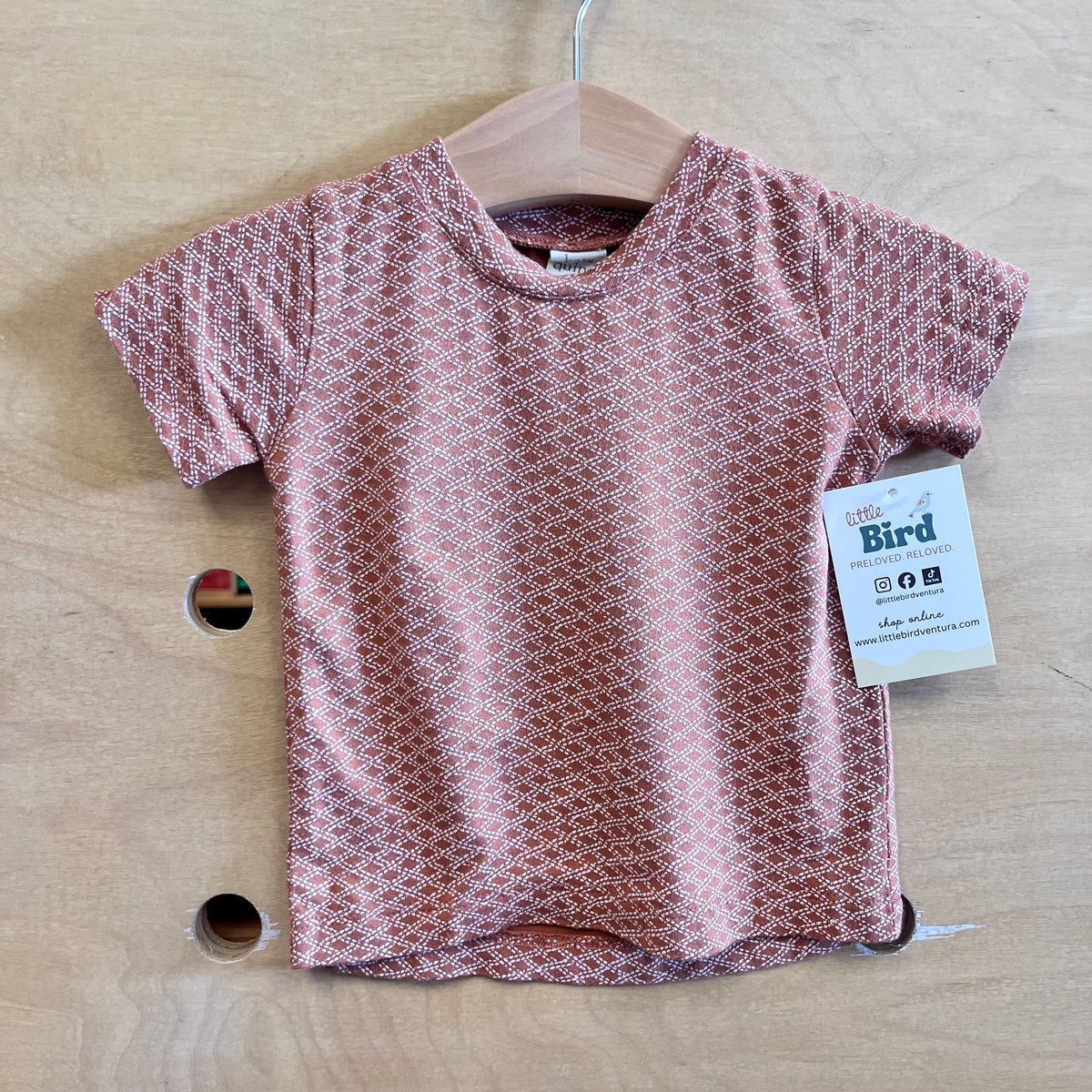 Brown/White Bamboo Top
