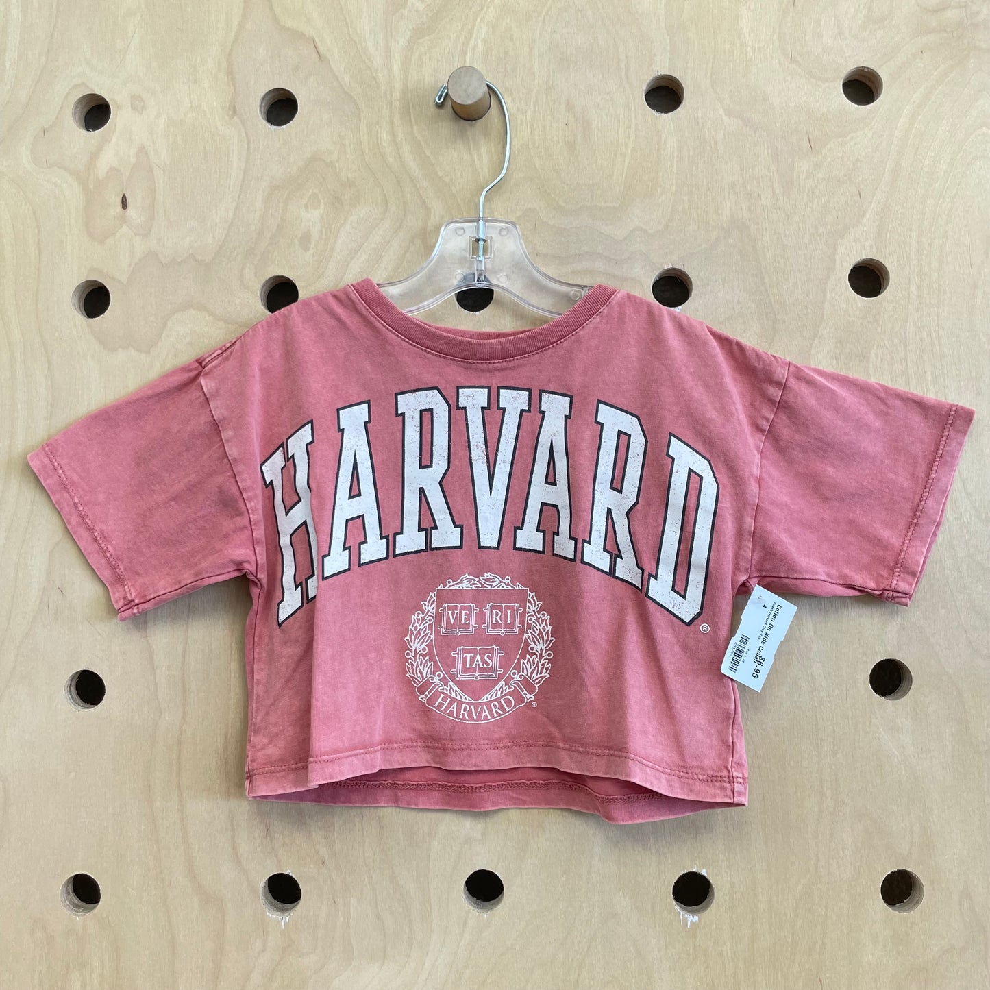 Peach Harvard Crop Tee