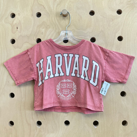 Peach Harvard Crop Tee