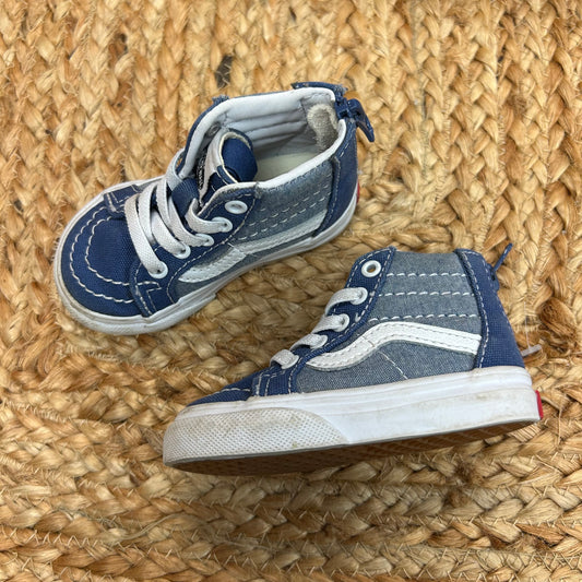 Blue Chambray SK8 Zip High-Tops