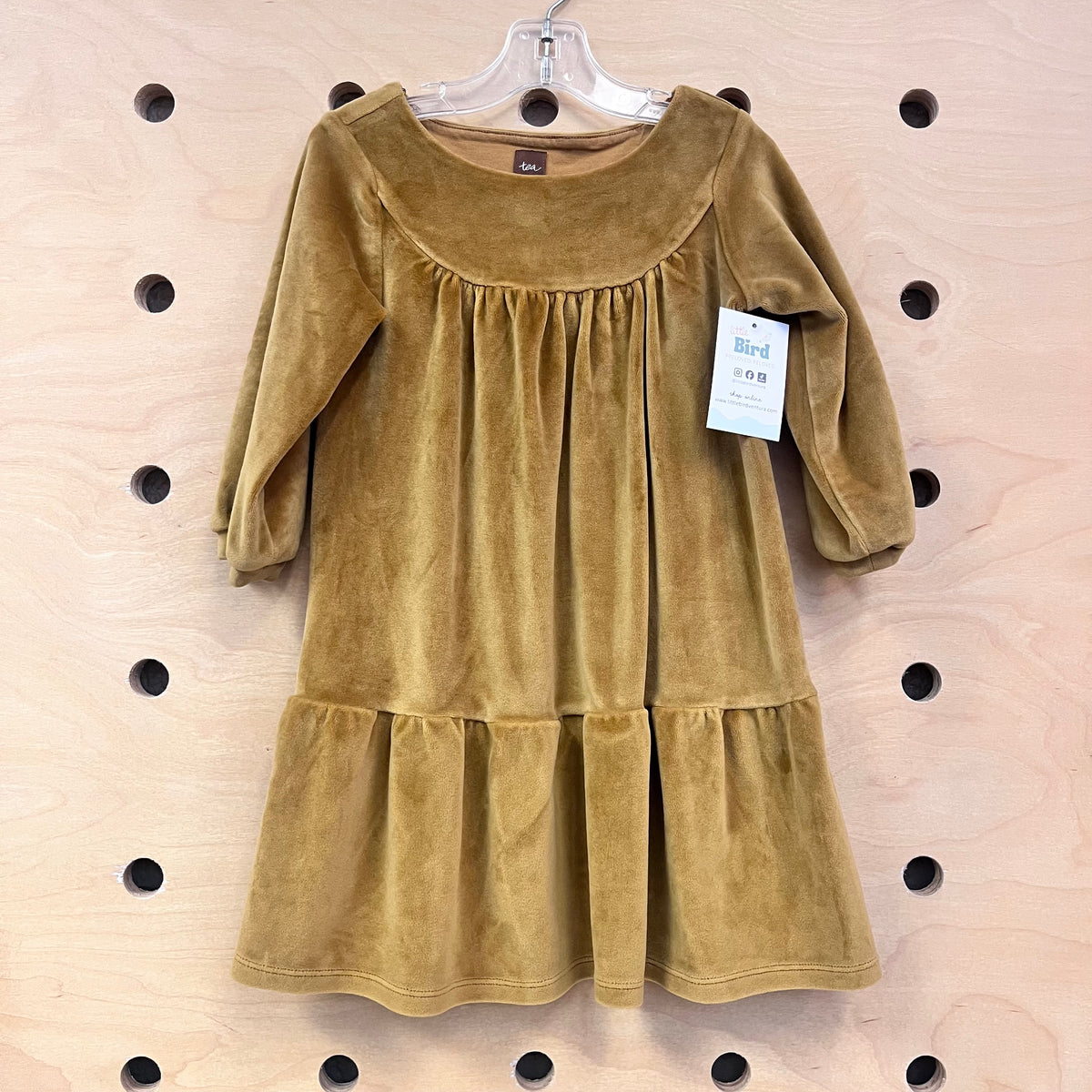 Olive Velour Dress