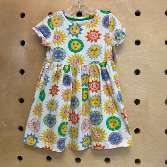 Cream Colorful Sun Dress