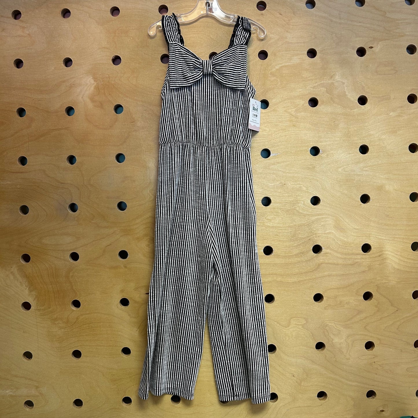 B&W Striped Textured Romper