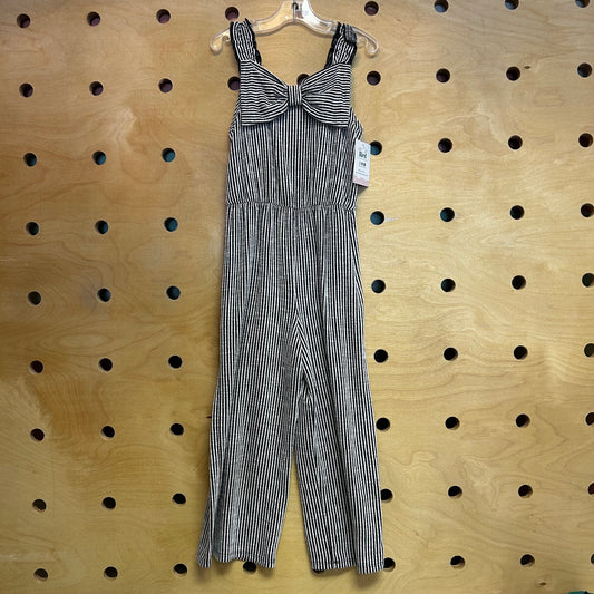 B&W Striped Textured Romper