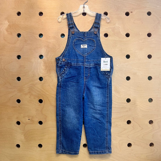 Heart Pocket Denim Overalls