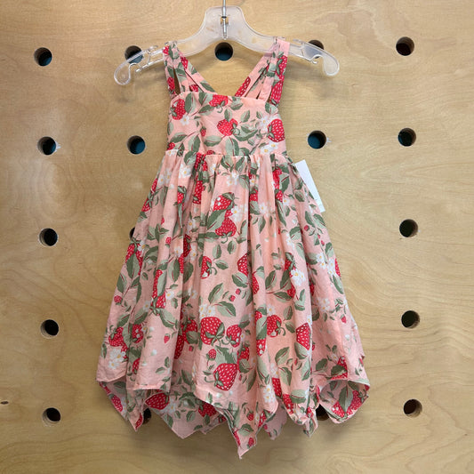 Peach Strawberries Dress