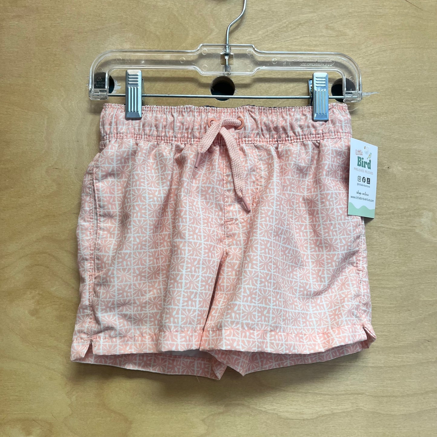 Peach/White Swim Trunks
