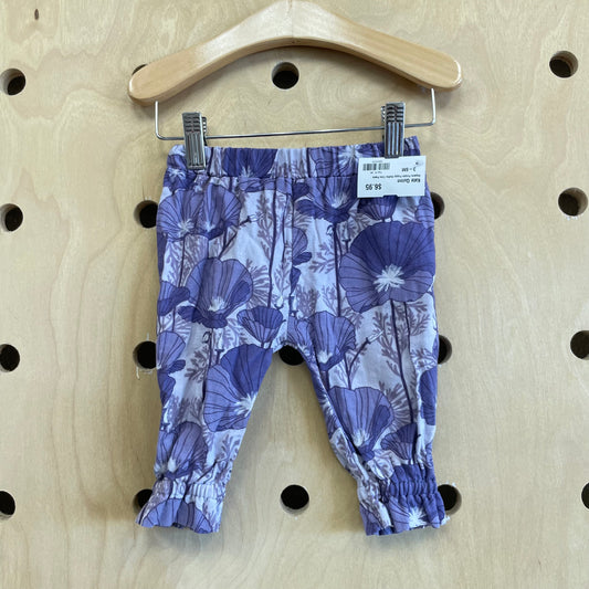 Organic Purple Poppy Ruffle Trim Pants