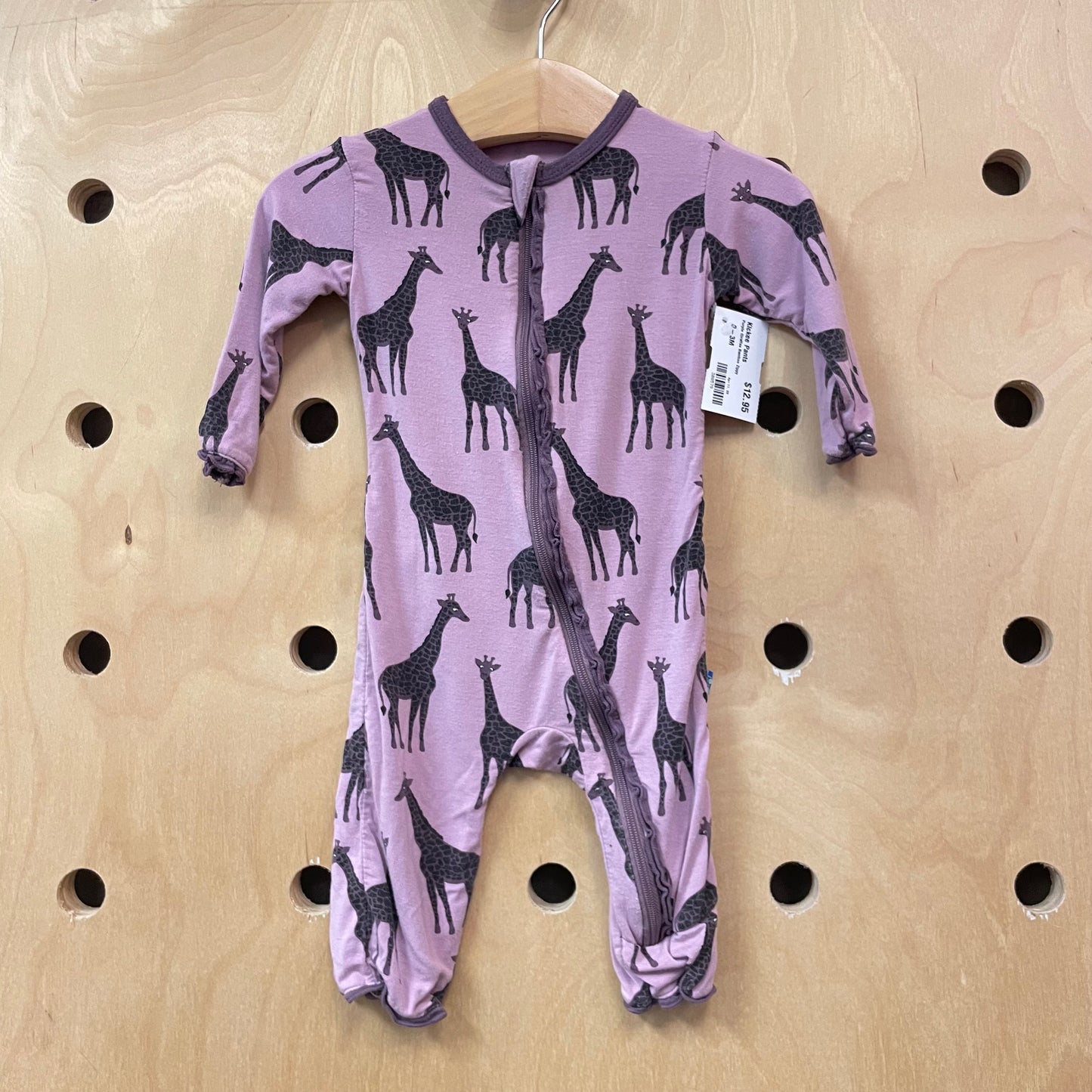 Purple Giraffes Bamboo Zippy