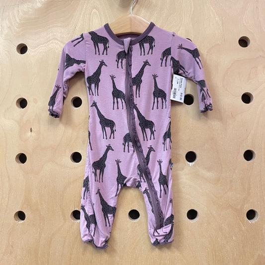 Purple Giraffes Bamboo Zippy