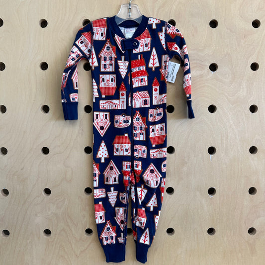 Blue Gingerbread House Holiday Pajamas