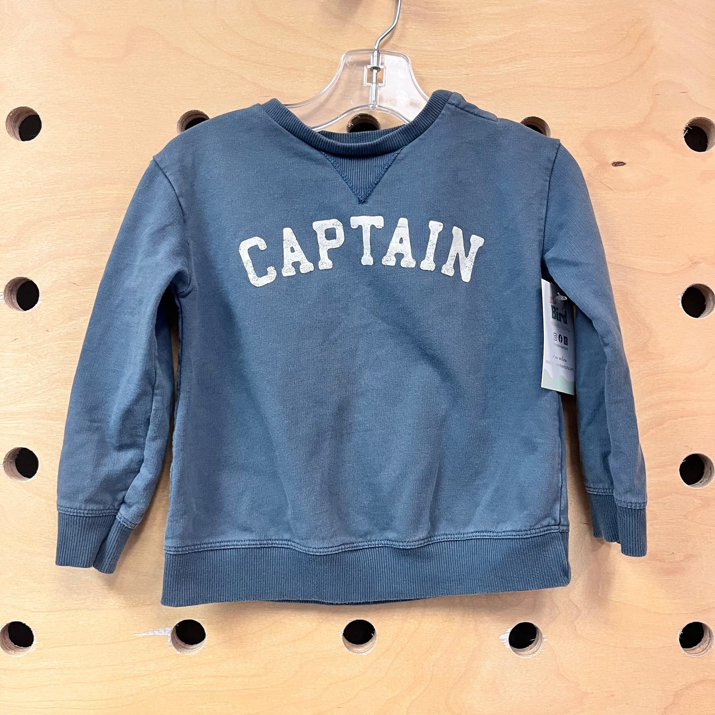 Organic Steel Blue Captain Pullover