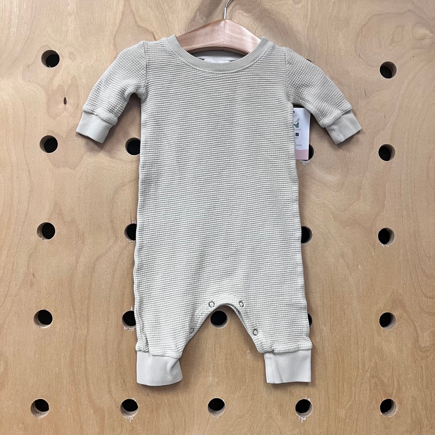 White Cotton Waffle Knit Romper
