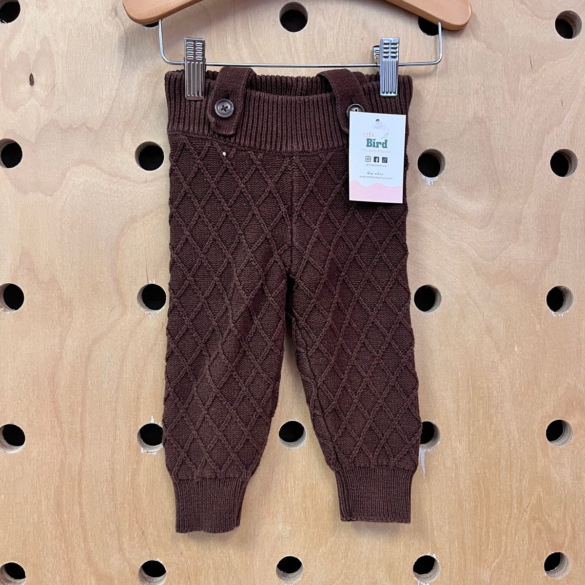 Brown Knit Suspender Patns
