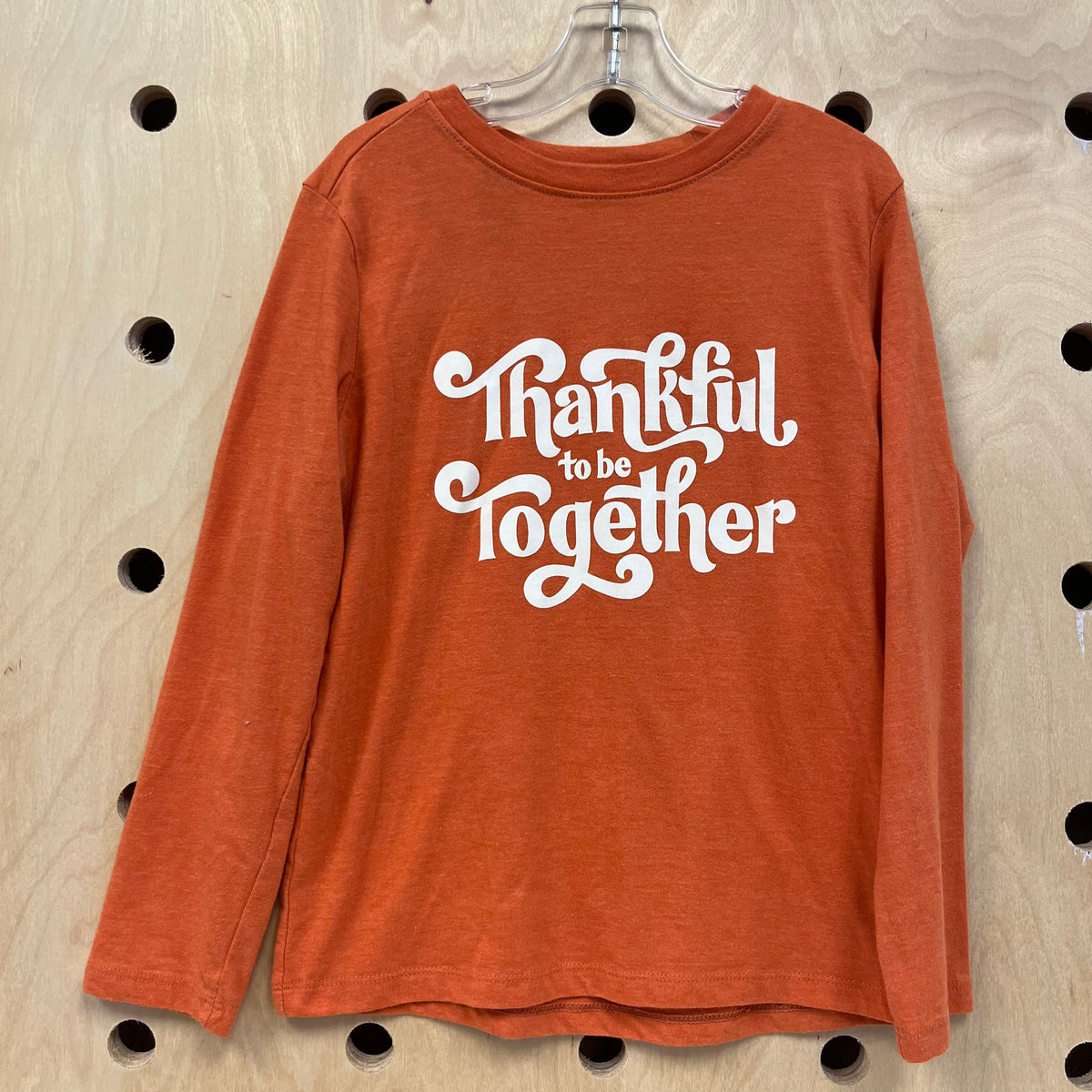 Orange Thankful To Be Together LS Tee