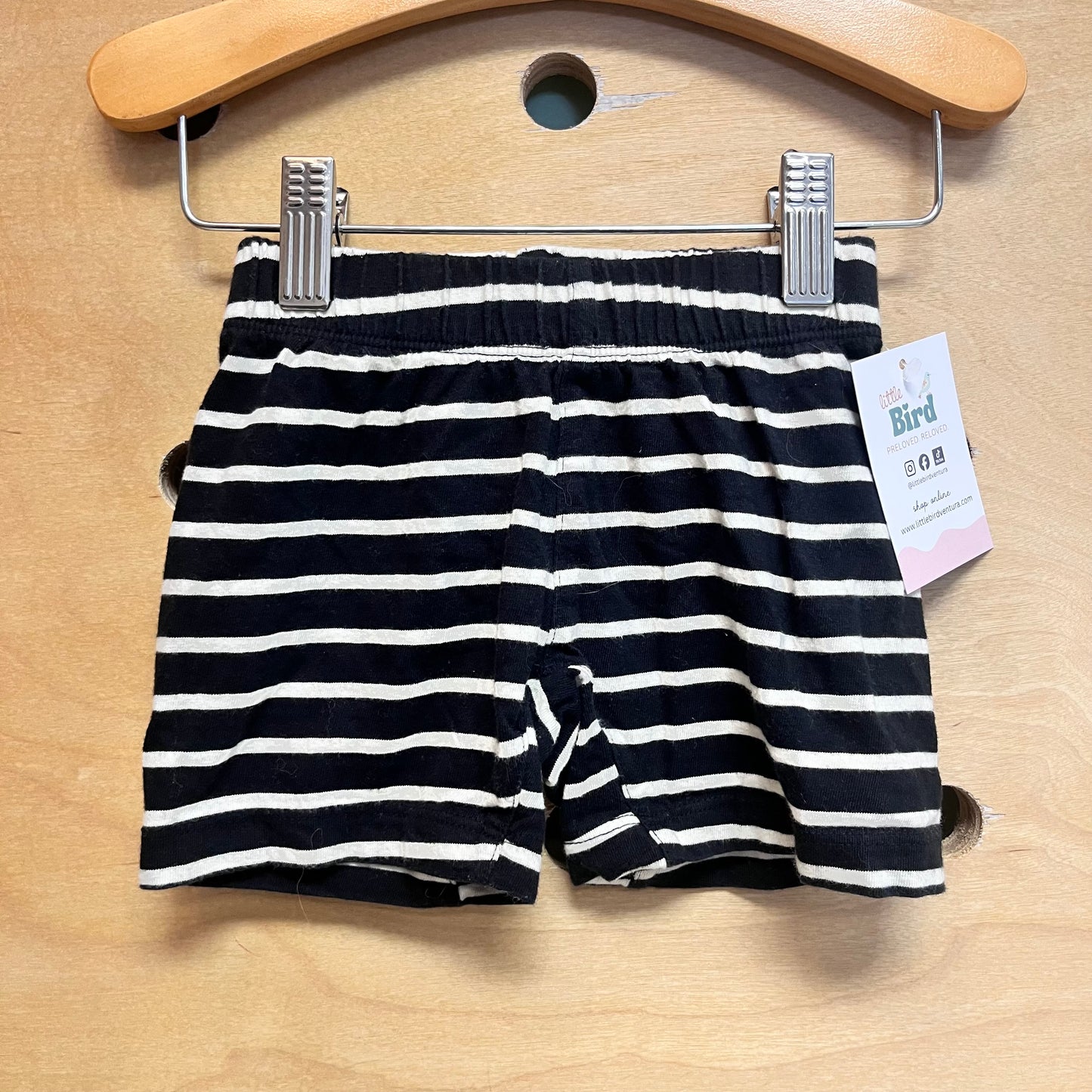 Black/White Striped Soft Shorts