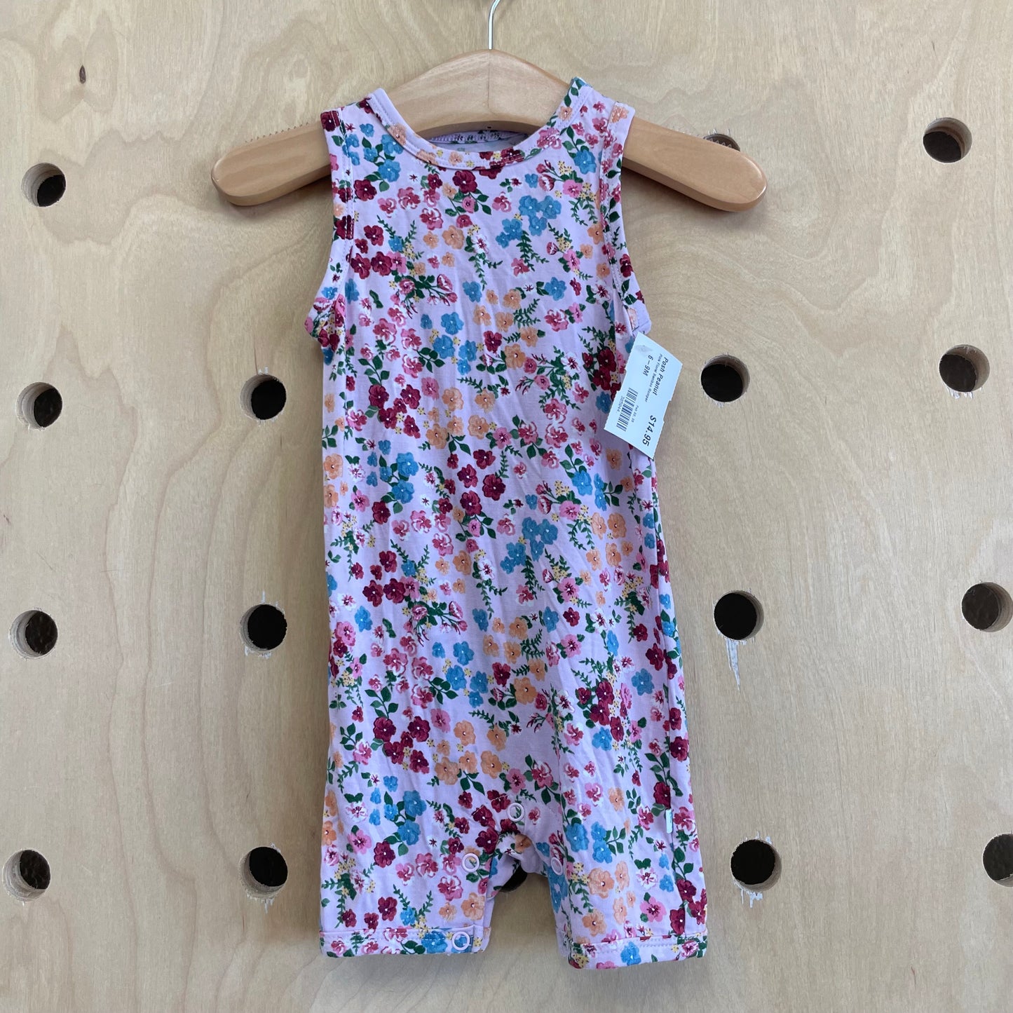 Pink Floral Bamboo Romper