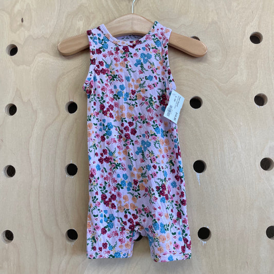 Pink Floral Bamboo Romper