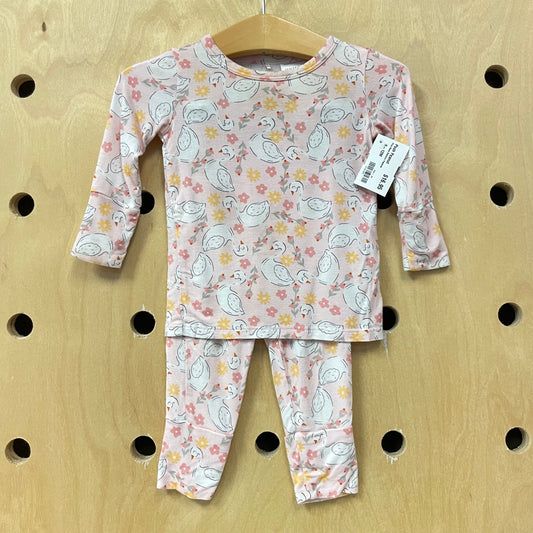 Pink Swan Bamboo Pajamas