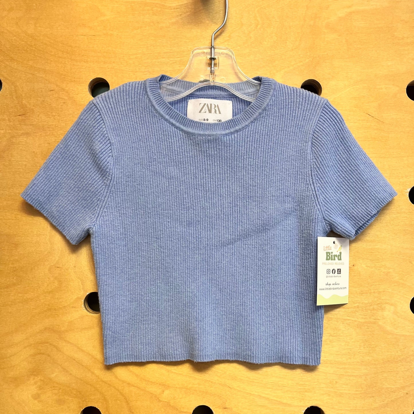 Blue Ribbed Tee