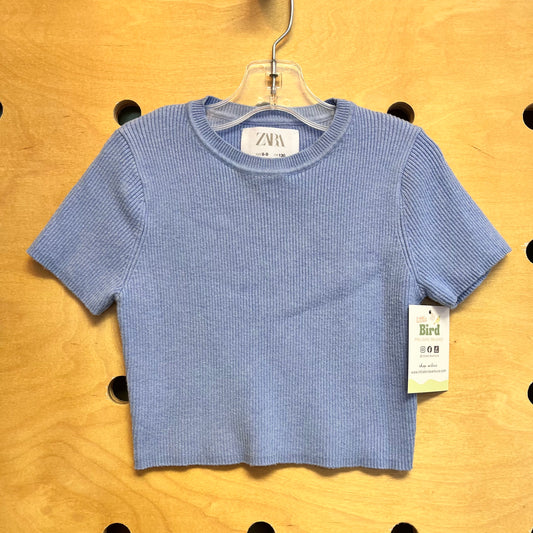 Blue Ribbed Tee