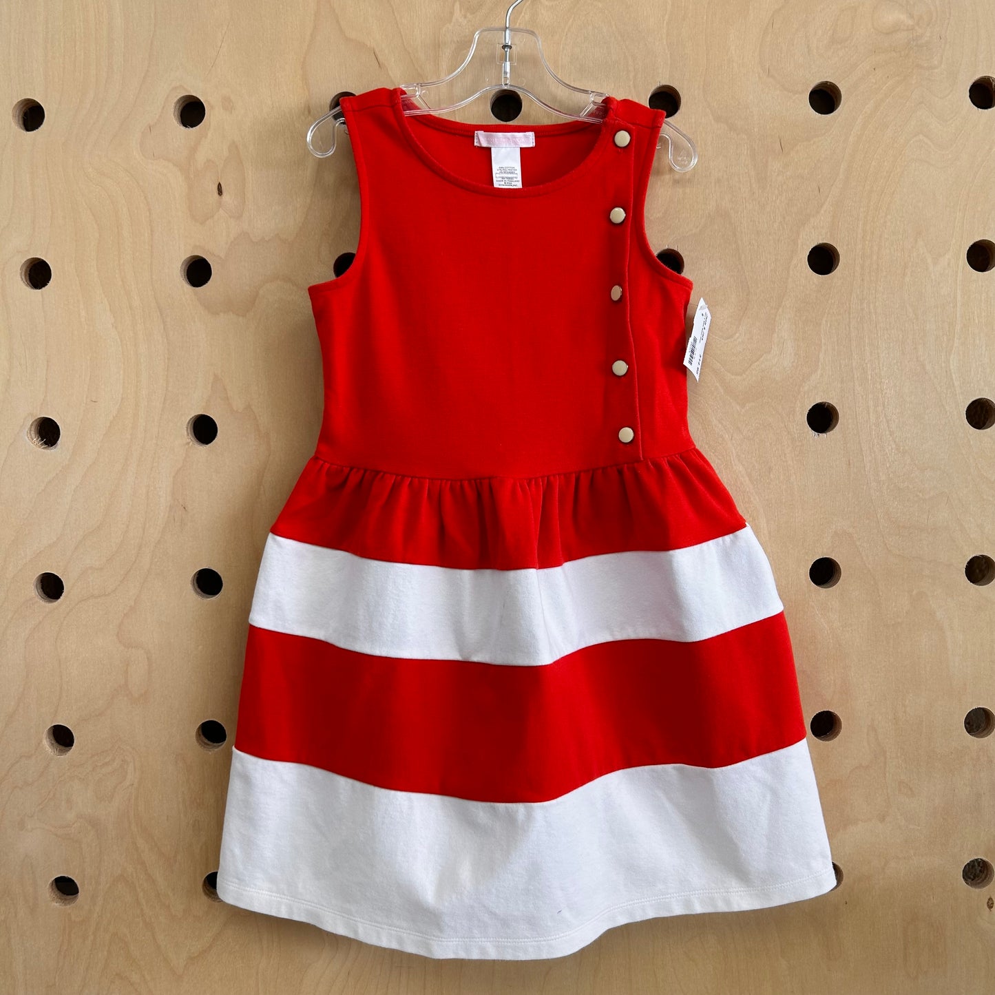 Red & White Button Dress