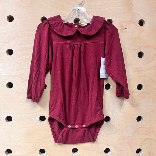 Burgundy Bamboo Collared Bodysuit