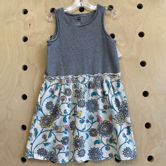Blue Striped Bird Dress