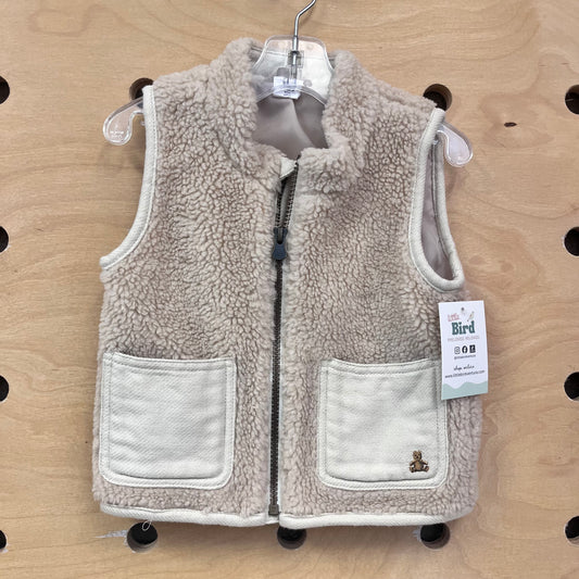 Cream Sherpa Zip Vest