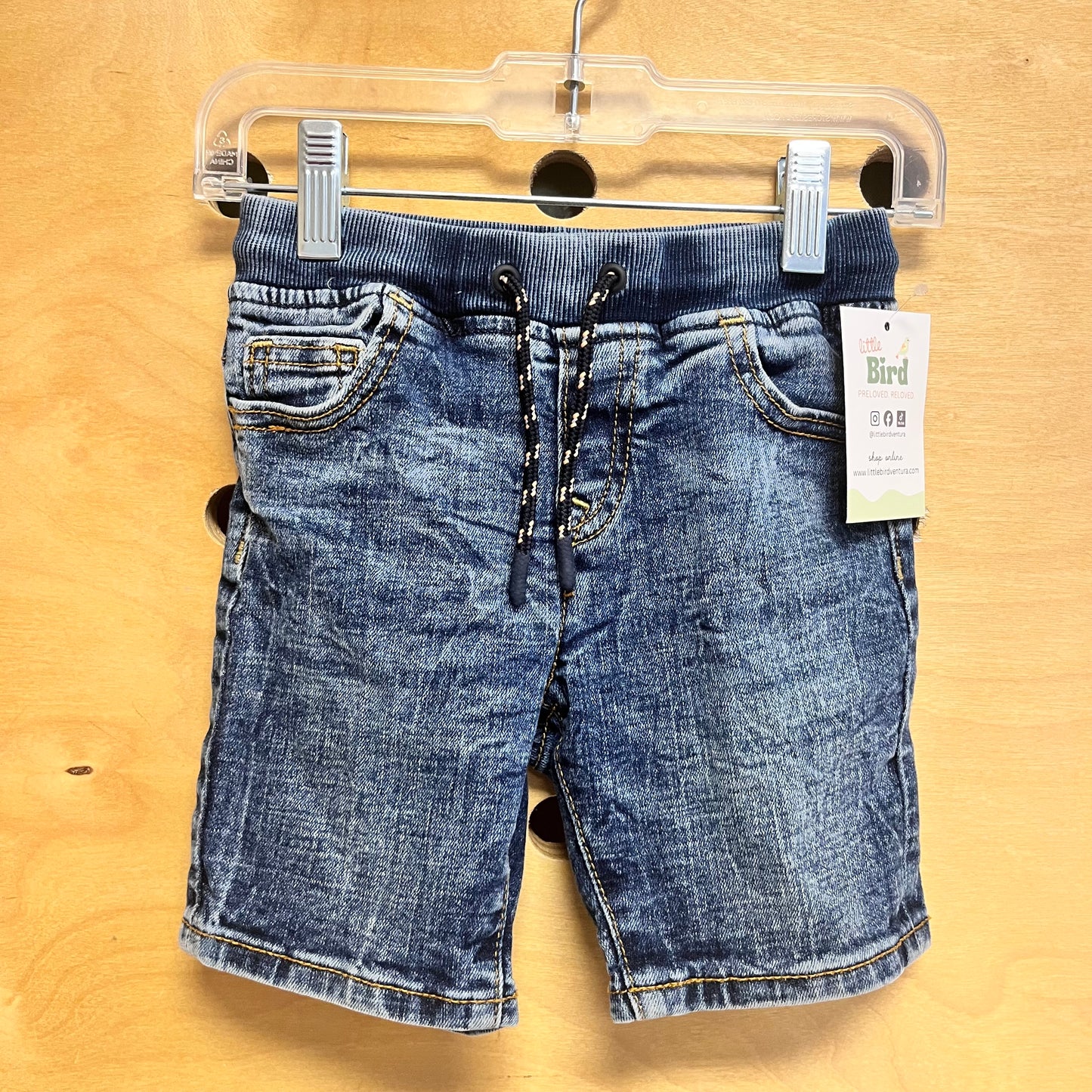 Denim Drawstring Shorts