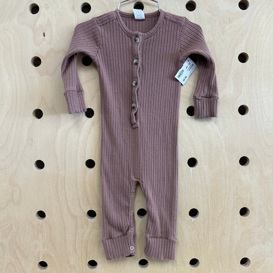 Brown Ribbed Romper