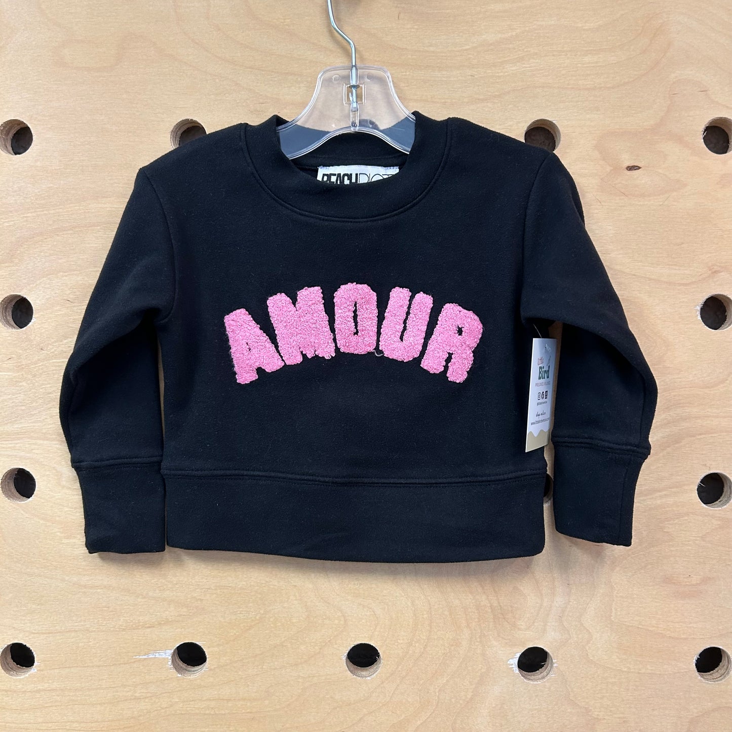 Black/Pink 'Amour' LS Pullover
