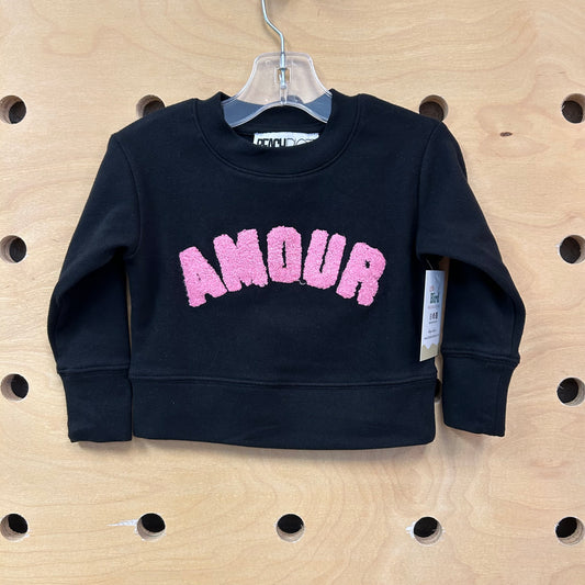 Black/Pink 'Amour' LS Pullover