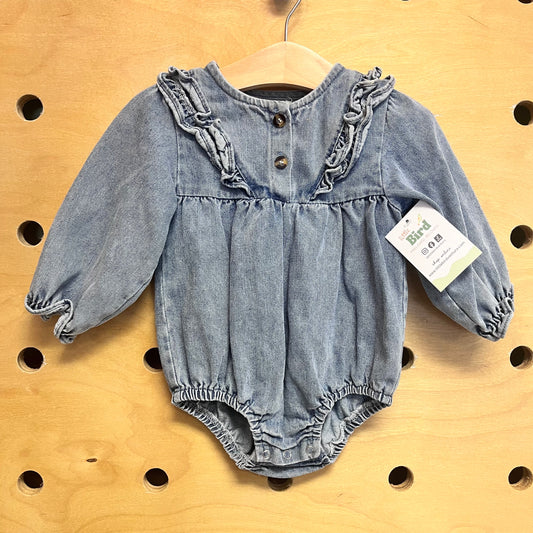 Soft Denim Bubble Romper