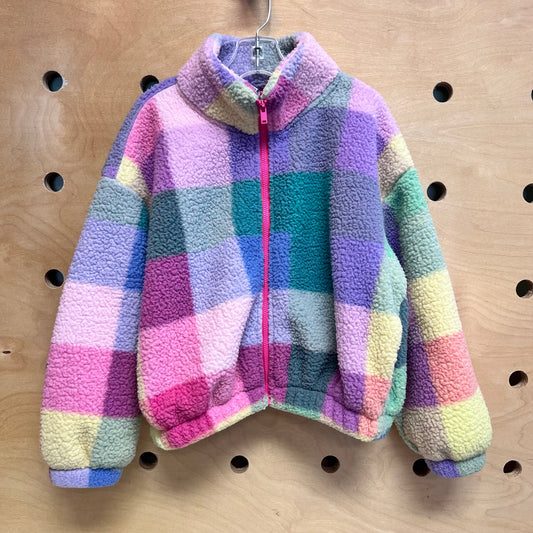 Bright Plaid Fleece Jacket