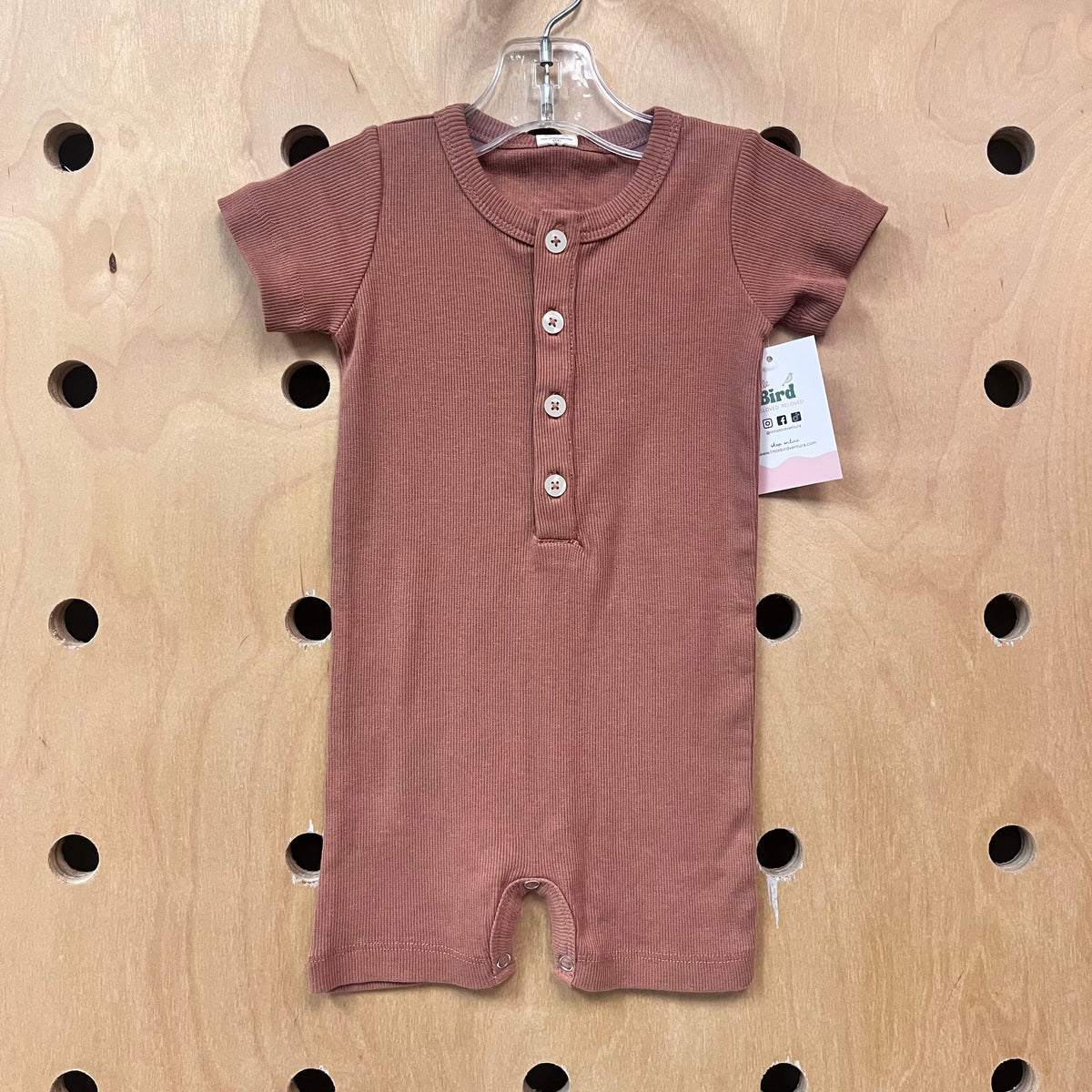 Organic Brown Button Romper NEW!