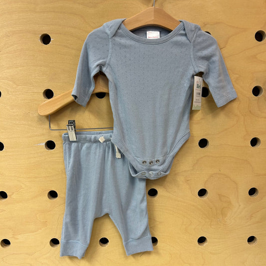 Blue Pointelle Outfit