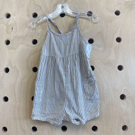 Tan Striped Romper